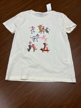 J. Crew Party dogs graphic tee, size small, new with tags